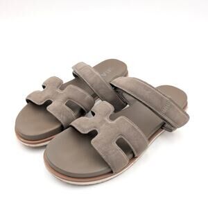MIA Venezia Strappy Slide Sandals Cutout Details Women's Taupe Size US8M EU39